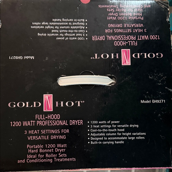 Gold 'N Hot White Full-Hood Professional Dryer - Picture 4 of 4